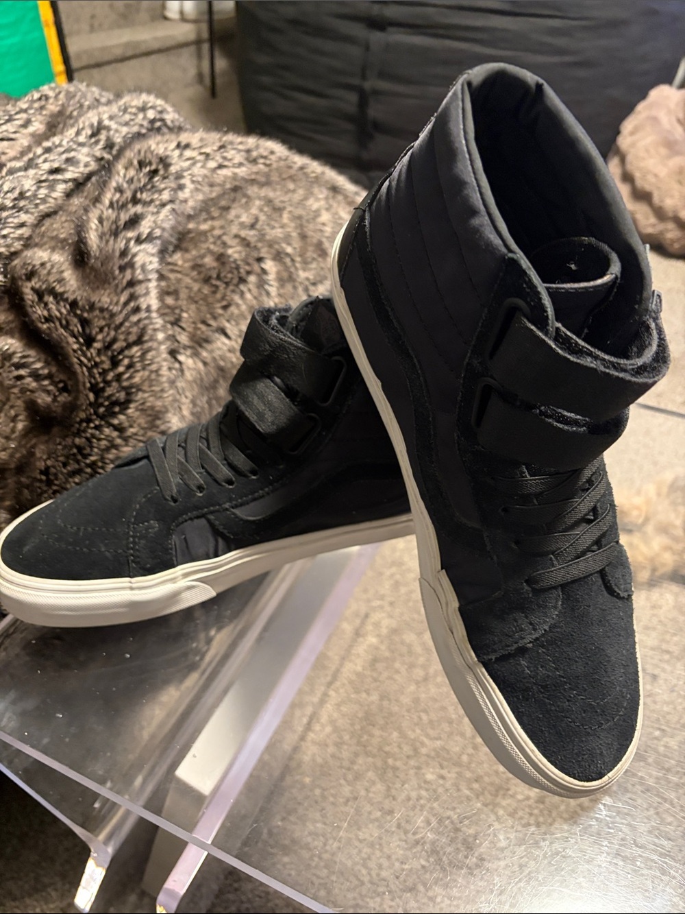 Vans Black High-Top Sneakers with White Sole